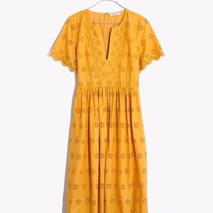 Madewell Scalloped eyelet midi dress